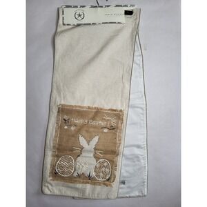 The Prairie by Rachel Ashwell Happy Easter Burlap Table Runner 14x72 NEW
